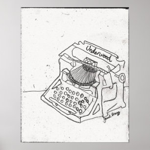 Janel's Antique Typewriter Poster