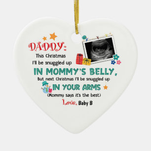Janestore Personalised Daddy Happy Christmas Baby  Ceramic Tree Decoration