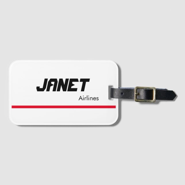 Janet Airlines Luggage Tag (Front Horizontal)