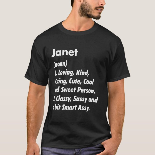 Janet Definition Personalized Funny Birthday Idea T-Shirt (Front)