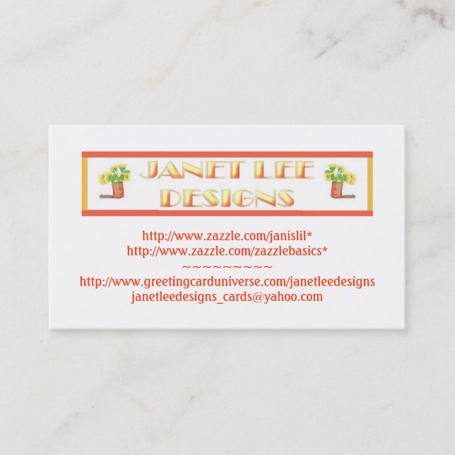 Janet Lee Designs-Business Card (Front)