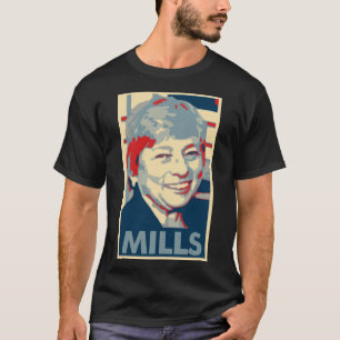 Janet Mills Poster Political Parody T-Shirt