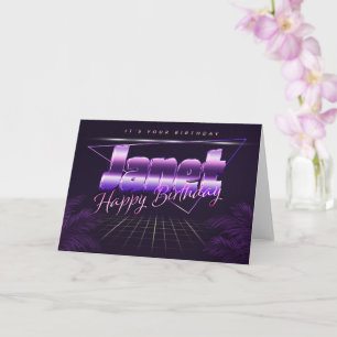 Janet Name First Name pura retro card Birthday