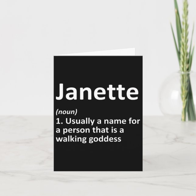 Janette Definition Personalised Name Funny Birthda Card (Front)