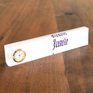Janette, Name, Logo, Desk Name Plate. Nameplate