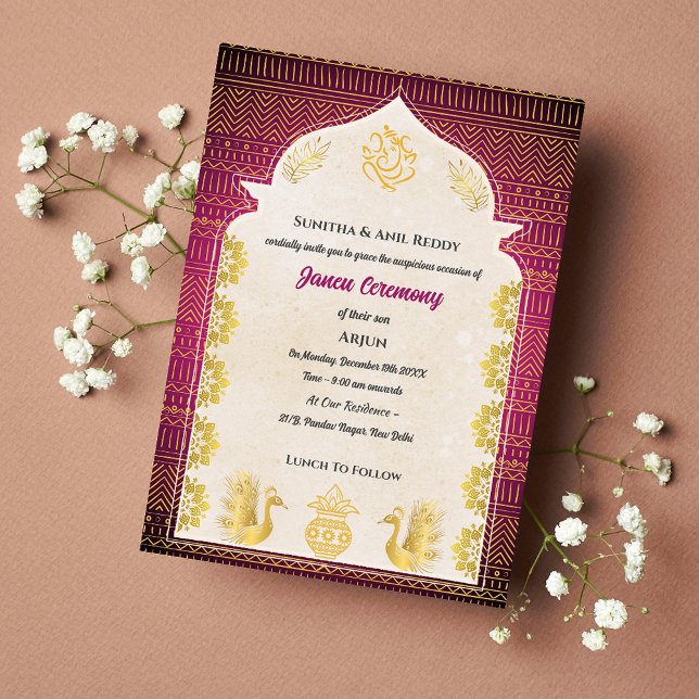 Janeu Poite Upanayanam Hindu Holy Thread Ceremony Invitation (Creator Uploaded)