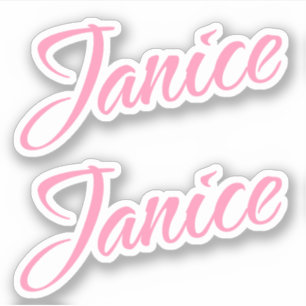 Janice Decorative Name in Pink x2