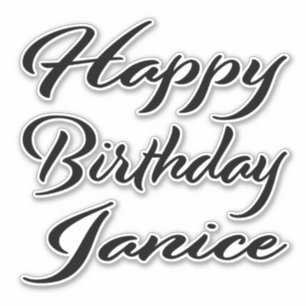 Janice name first name black Sticker birthday