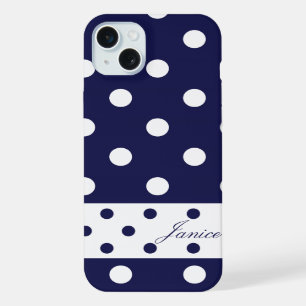 Janice - Template for your own Name, Blue /White iPhone 15 Plus Case