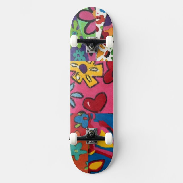Janina's Floral Patchwork Skateboard (Front)