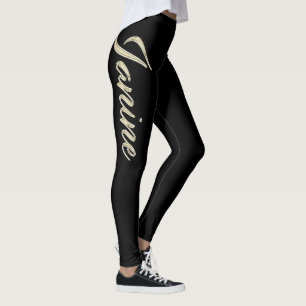 Janine white gold Handwriting Hose Leggings