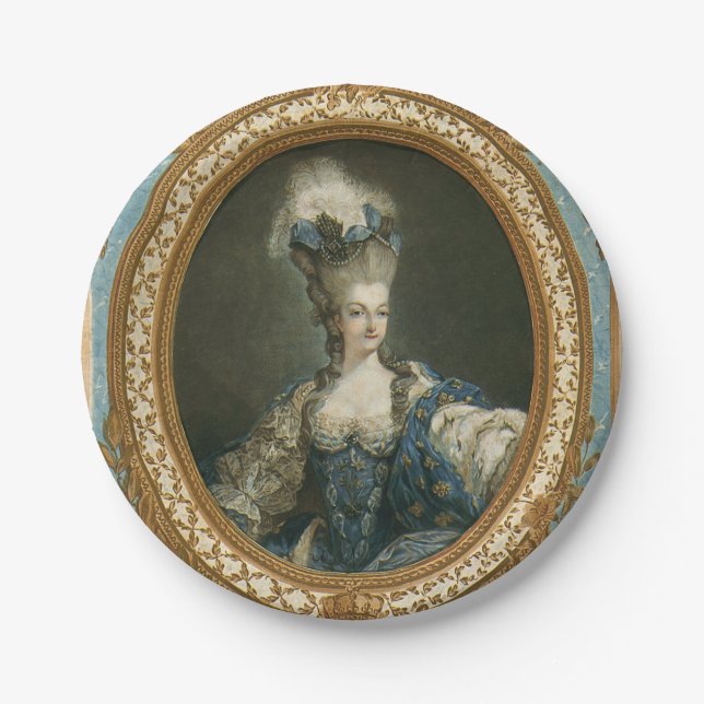 Janinet Portrait of Marie-Antoinette Fine Art Paper Plate (Front)