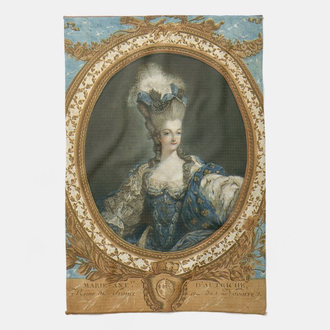 Janinet Portrait of Marie-Antoinette Fine Art Tea Towel (Vertical)