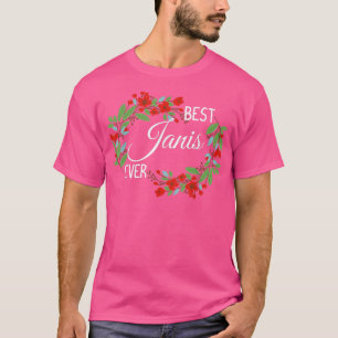 Janis Personalised Name Floral Wreath Flower T-Shirt