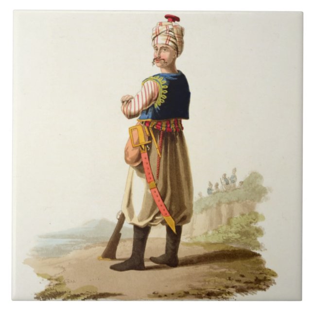 Janissary, from 'Costumes of the Various Nations', Tile (Front)