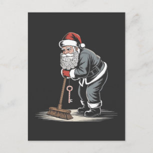 Janitor Claus Santa Christmas Custodian Xmas Holiday Postcard