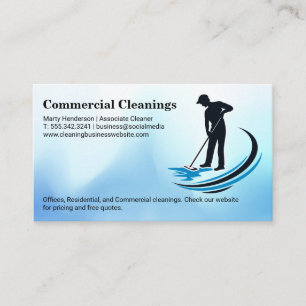 Janitor Mopping   Home Cleaning Business Card