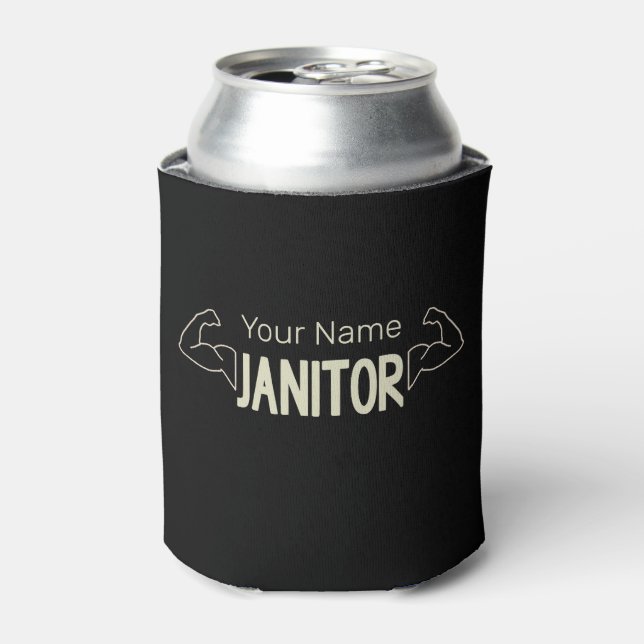 Janitor Or Caretaker Design Facility Manager Can Cooler (Can Front)