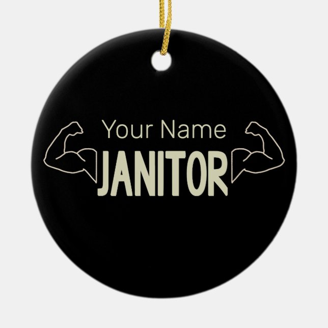 Janitor Or Caretaker Design Facility Manager Ceramic Tree Decoration (Front)