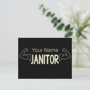 Janitor Or Caretaker Design Facility Manager Holiday Postcard