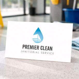 Janitorial Cleaning Professional Service Business Card