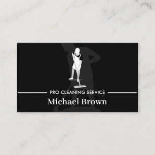 Janitorial Housekeeping Cleaning Service Pro Men Business Card