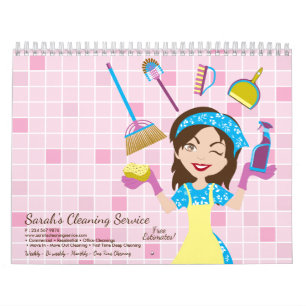 Janitorial Lady House Cleaning Seasons Calendar
