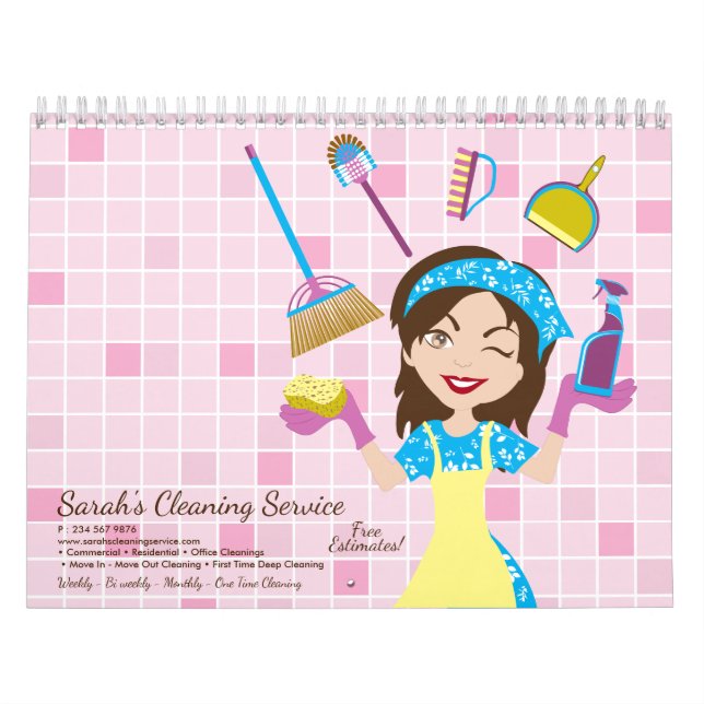 Janitorial Lady House Cleaning Seasons Calendar (Cover)