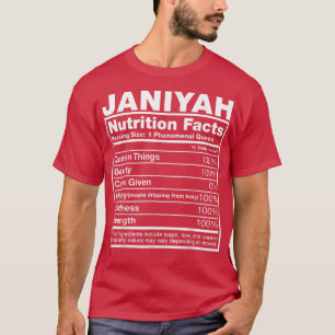 Janiyah Nutrition Facts Janiyah Name Birthday T-Shirt