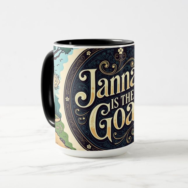 Jannah is the Goal to Paradise | Vibrant Islam Mug (Front Left)