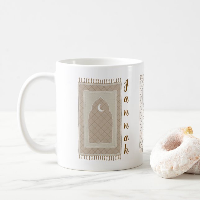 Jannah prayer mat inspired coffee mug (With Donut)