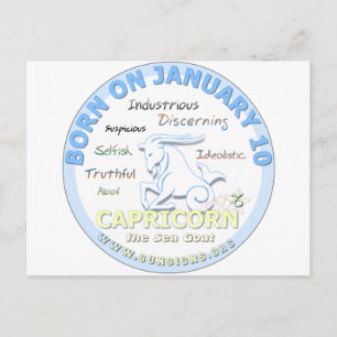 January 10th Birthday - Capricorn Postcard