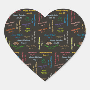 January, 11 Birthday Sticker