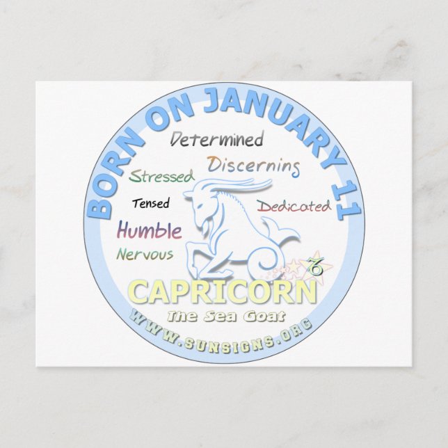 January 11th Birthday - Capricorn Postcard (Front)