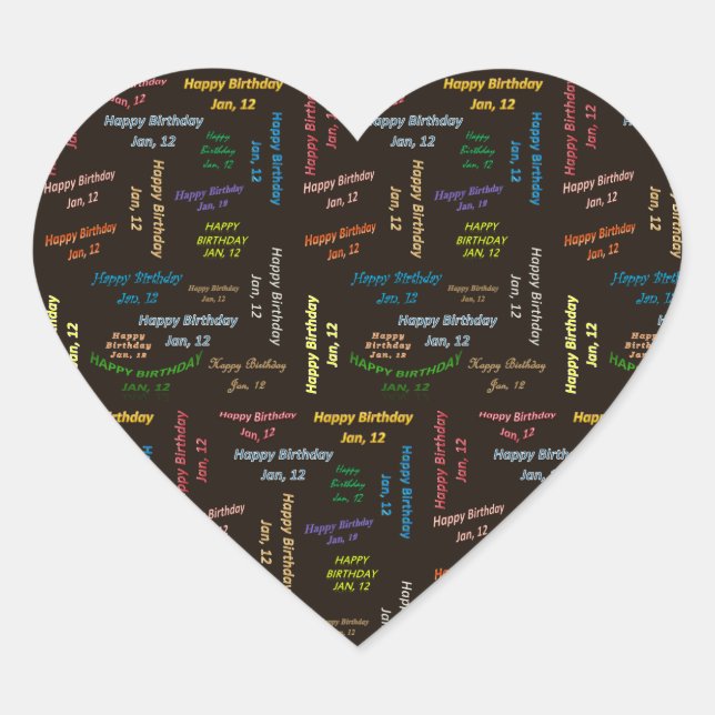 January, 12 Birthday Sticker (Front)