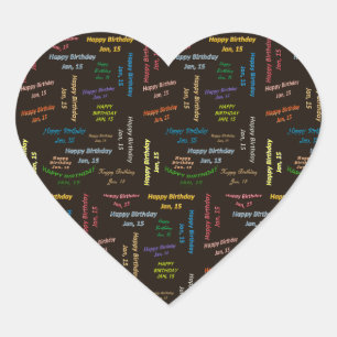 January, 15 Birthday Sticker