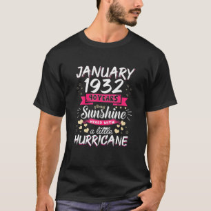 January 1932 Girl 90 Years Being Sunshine Mixed Hu T-Shirt