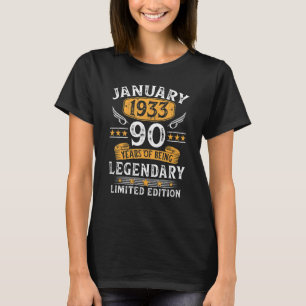 January 1933 90 Year Old Vintage 90th Birthday T-Shirt