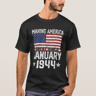 January 1944 American Flag 78Th Birthday Gifts 78 T-Shirt