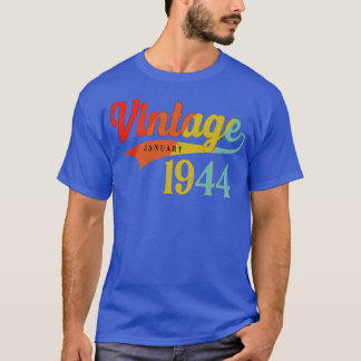 January 1944 Birthday Vintage January 1944 Awesome T-Shirt