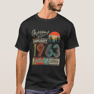 January 1963 Vintage Retro 59 Yrs Old,59Th Birthda T-Shirt