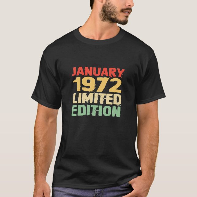 January 1972 Limited Edition 50Th Birthday 50 Retr T-Shirt (Front)