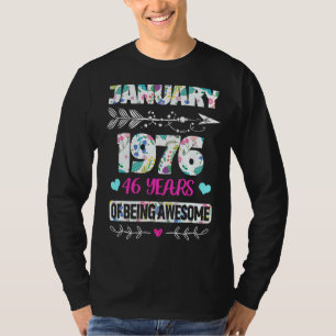 January 1976 46 Years Of Being Awesome Women T-Shirt