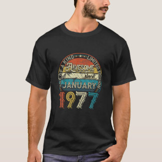 January 1977 Limited Edition Outfit Retro 45Th Bda T-Shirt