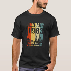 January 1983 40 Years Of Being Awesome Vintage T-Shirt