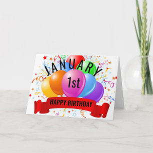 January 1st Birthday Card