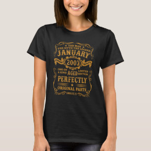 January 2003 Vintage 2003 Man Myth Legend 20 Year T-Shirt