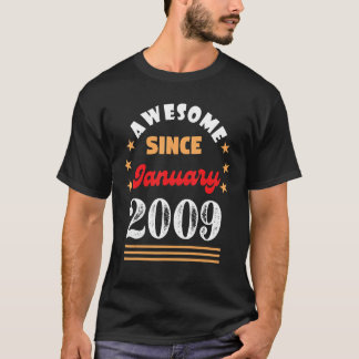 January 2009 Birthday Awesome Since 2009 January V T-Shirt