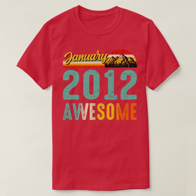 January 2012 Birthday Gift Shirt Vintage January 2 (Design Front)