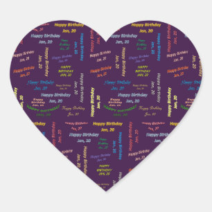 January, 20 Birthday Sticker